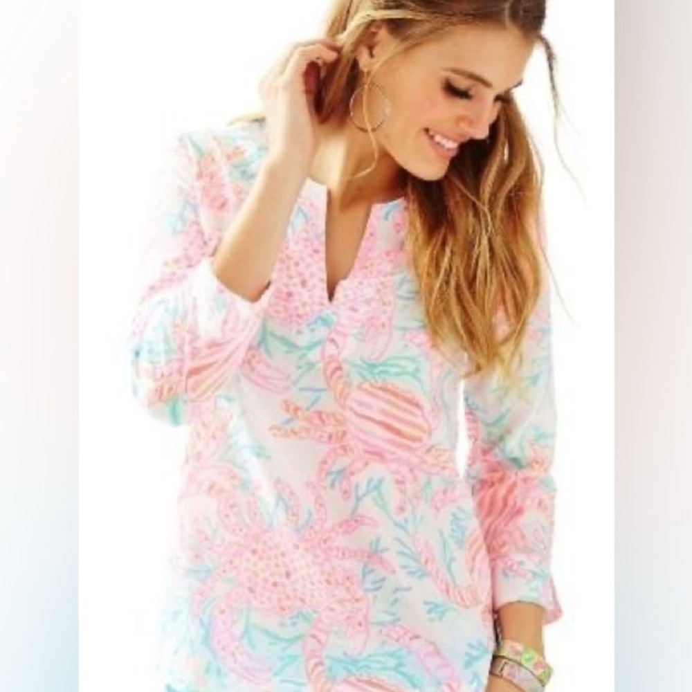 EUC Lilly Pulitzer Amelia Island Tunic Crab Small